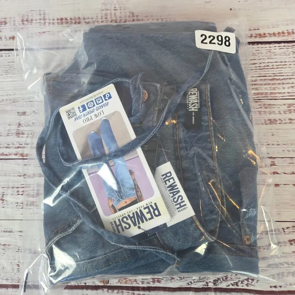 Rewash Low Pro Relax Sporty Jeans Skater 1(25) Baggy Wide Leg Denim Granola NWT - Picture 14 of 14